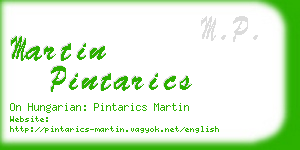 martin pintarics business card